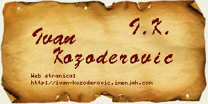 Ivan Kozoderović vizit kartica
